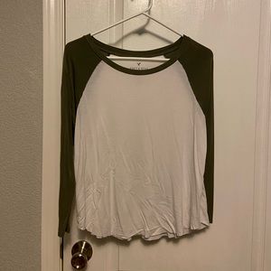 Green American Eagle Baseball Tee